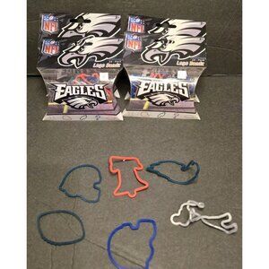 Lot of 4 Philadelphia Eagles Logo Bandz Elastic Bracelets Band Pack Of 20 NEW
